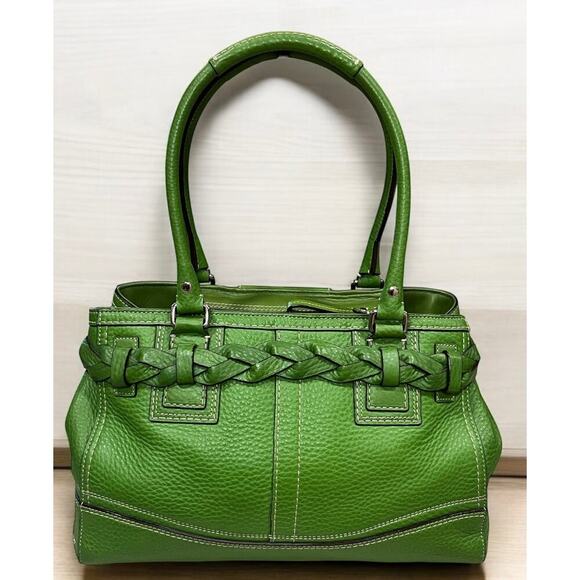 Y2K Coach F13084 Hamptons Braided Pebble Leather Satchel & Wristlet - Picture 3 of 16